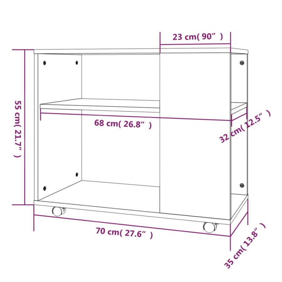 Table d'appoint Sonoma gris 70x35x55 cm 
