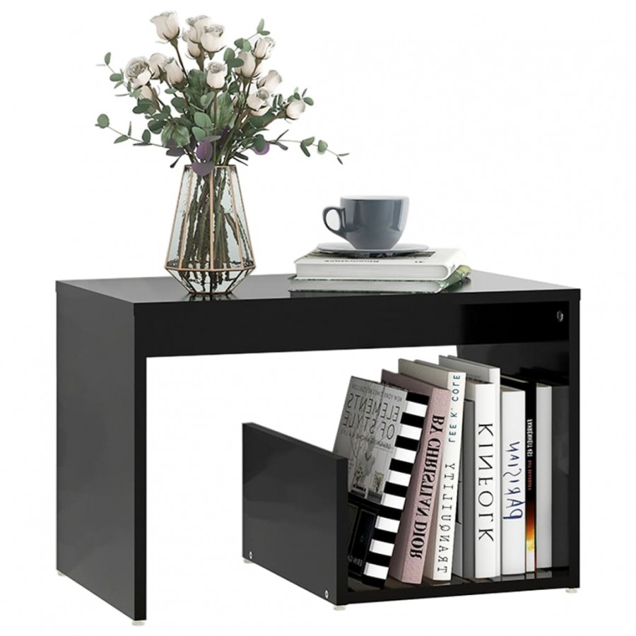 Table d'appoint Noir 59x36x38 cm Aggloméré