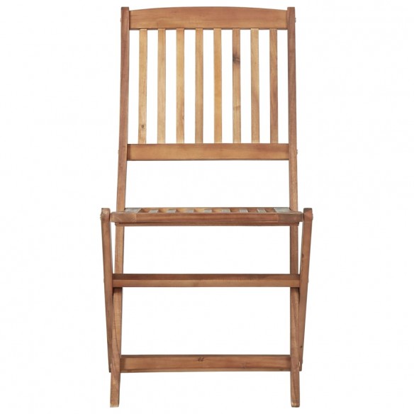 Chaises pliables de jardin 8 pcs avec coussins Bois d'acacia