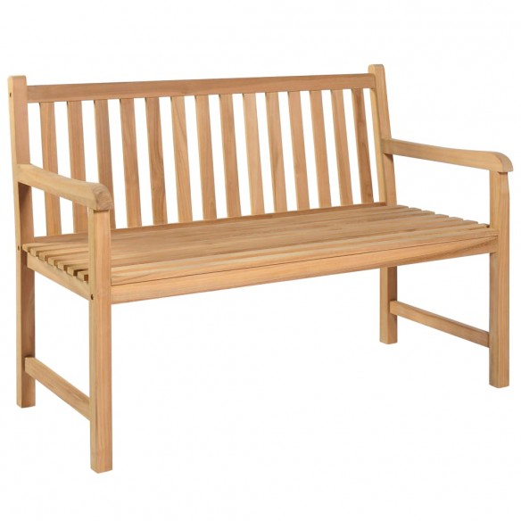 Banc de jardin avec coussin bleu clair 120 cm Bois de teck