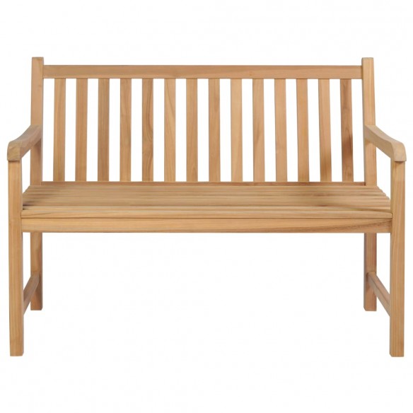 Banc de jardin avec coussin bleu clair 120 cm Bois de teck