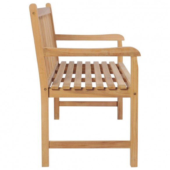 Banc de jardin avec coussin bleu clair 120 cm Bois de teck