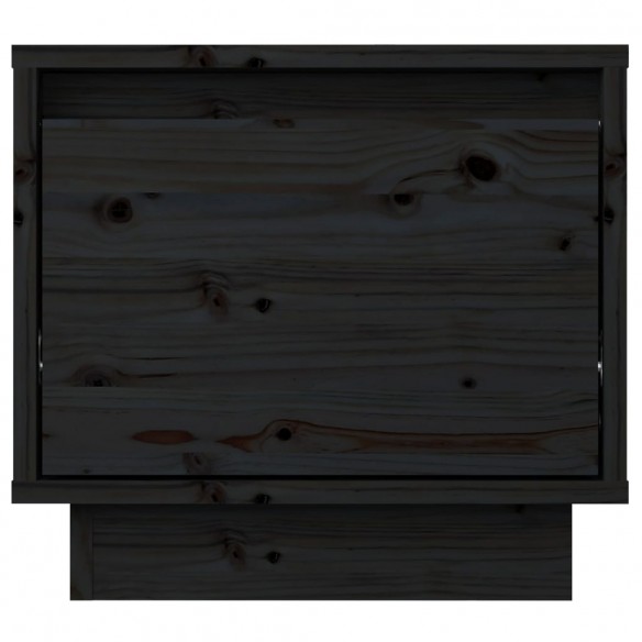 Table de chevet Noir 35x34x32 cm Bois de pin solide