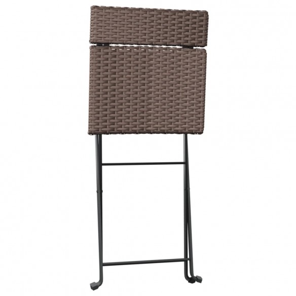 Chaises de bistrot pliantes 8pcs Marron Résine tressée et acier