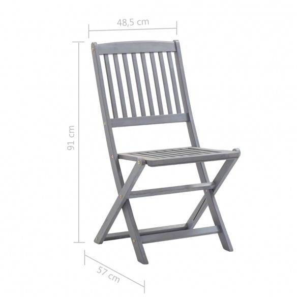 Chaises pliables d'extérieur 6 pcs Bois d'acacia solide