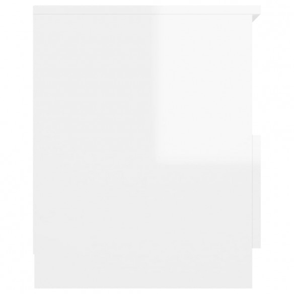 Tables de chevet 2 pcs Blanc brillant 40x40x50 cm Aggloméré
