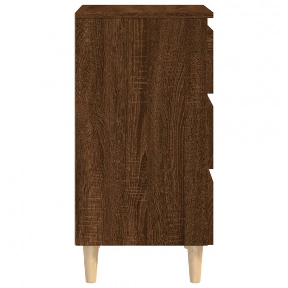 Table de chevet avec pieds en bois Chêne marron 40x35x69 cm