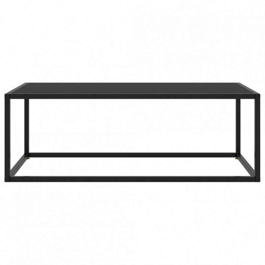 Table basse Noir avec verre noir 100x50x35 cm