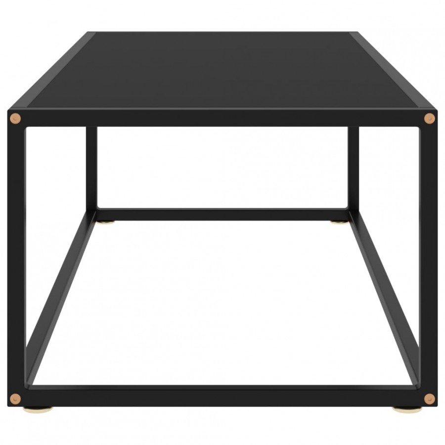 Table basse Noir avec verre noir 100x50x35 cm