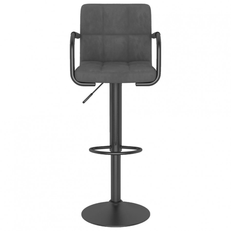 Tabourets de bar lot de 2 gris foncé velours