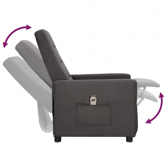 Fauteuil inclinable électrique Gris foncé Tissu