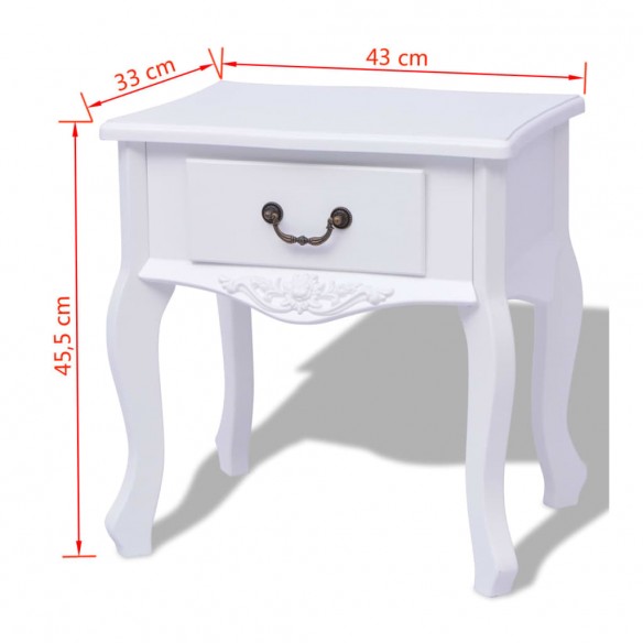 Table de chevet MDF Blanc