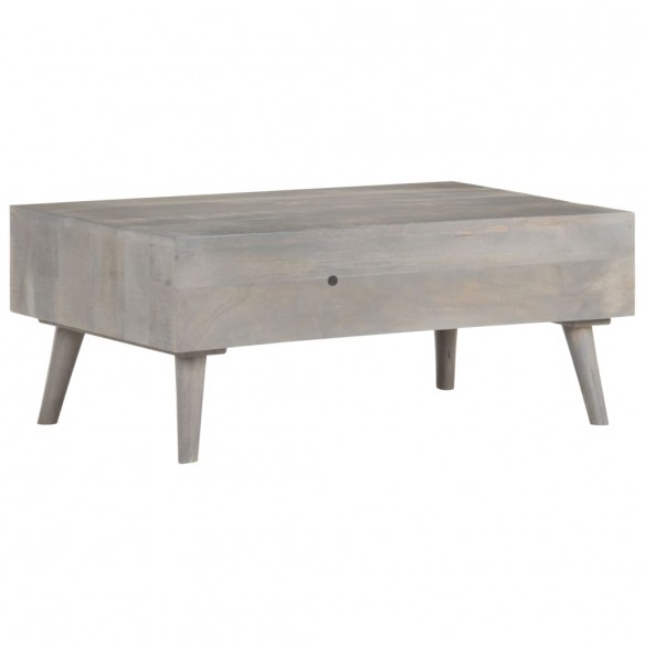 Table basse Gris 100x60x40 cm Bois massif de manguier brut