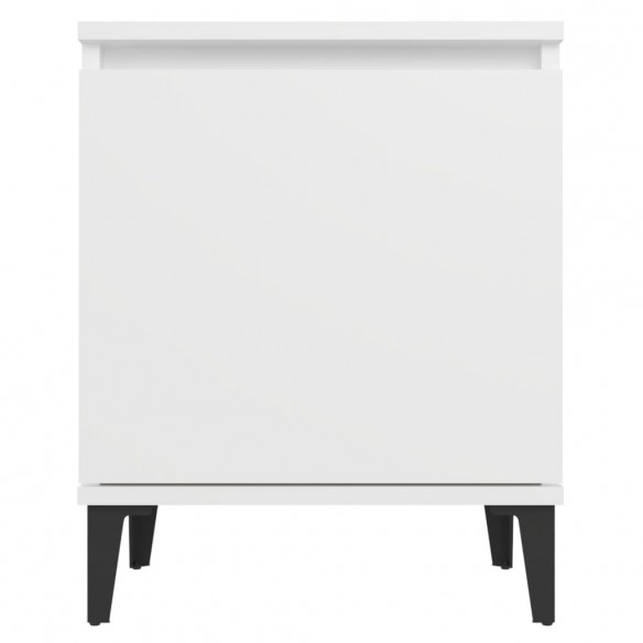 Tables de chevet avec pieds en métal 2 pcs Blanc 40x30x50 cm