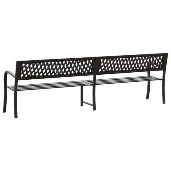 Banc double de jardin 246 cm Noir Acier