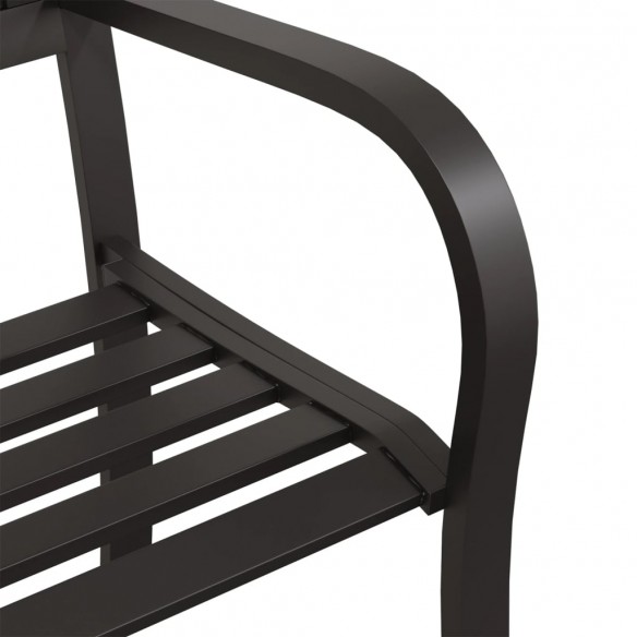 Banc double de jardin 246 cm Noir Acier