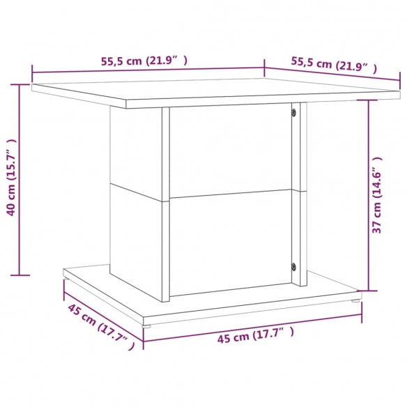 Table basse Chêne Sonoma 55,5x55,5x40 cm Aggloméré