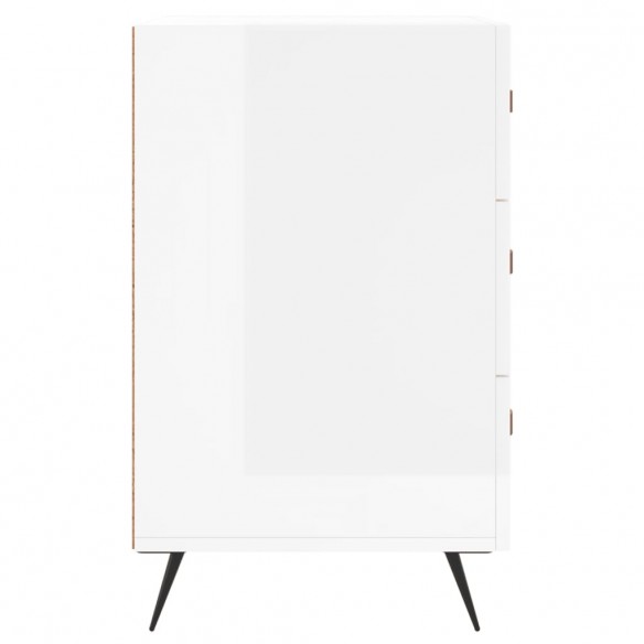 Table de chevet blanc brillant 40x40x66 cm bois d'ingénierie