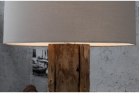 Lampadaire de 160cm en bois flotté brute et lin sablé