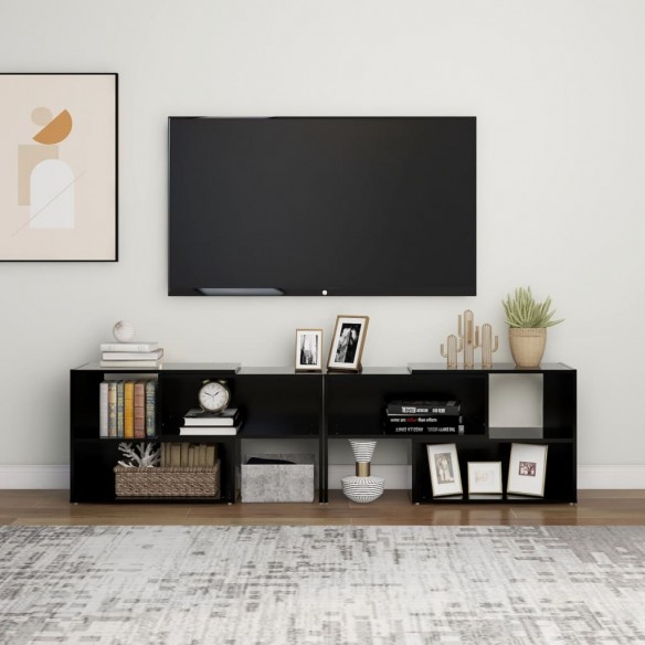 Meuble TV Noir 149x30x52 cm Aggloméré