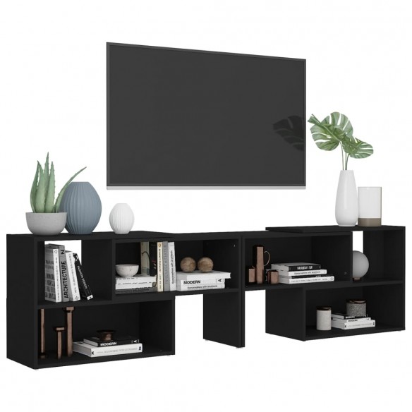 Meuble TV Noir 149x30x52 cm Aggloméré