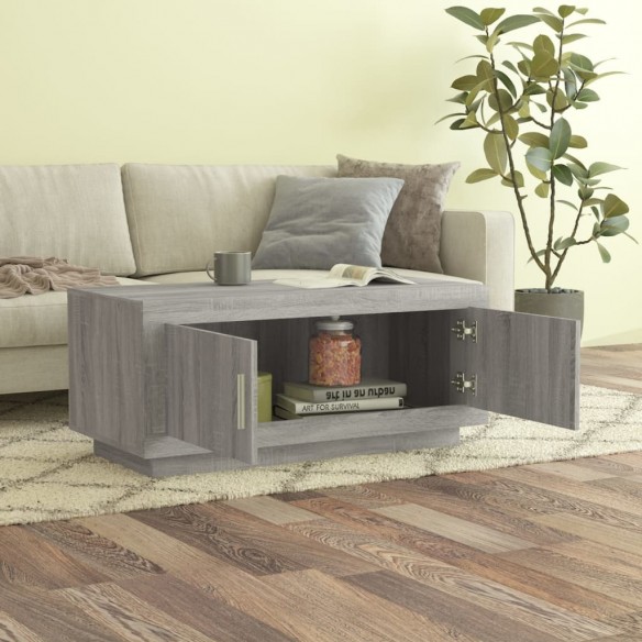 Table basse Sonoma gris 102x50x45 cm Bois d'ingénierie