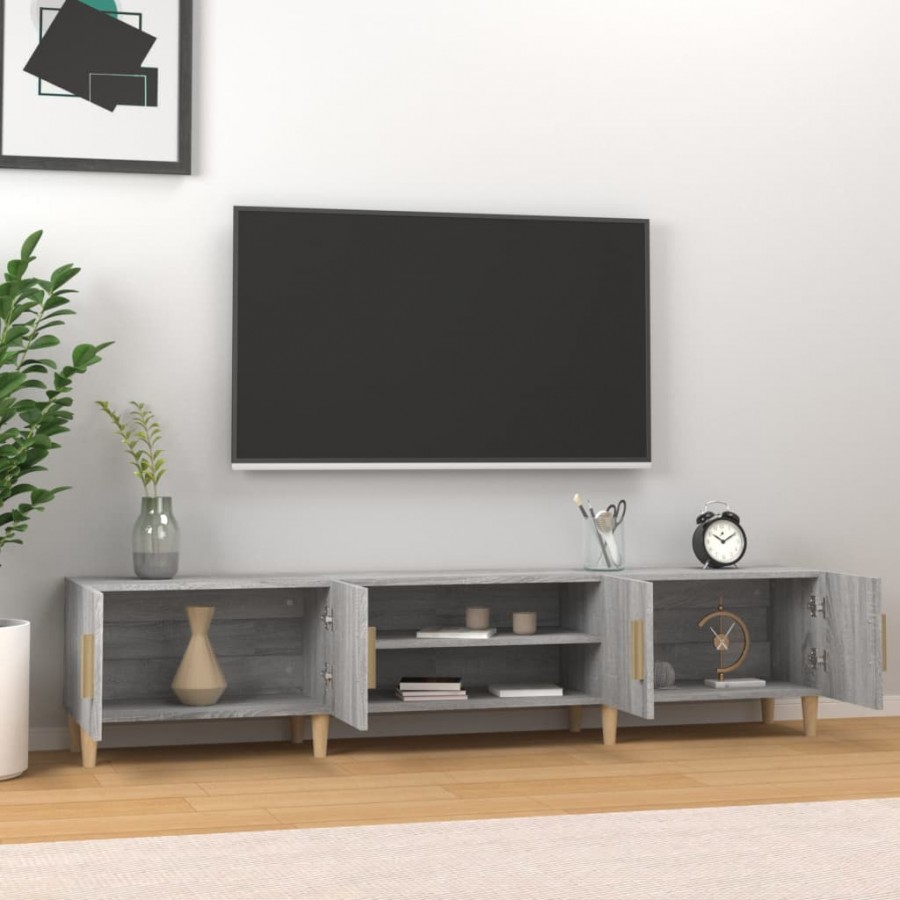 Meuble TV sonoma gris 180x31,5x40 cm bois d'ingénierie Meuble TV sonoma gris 180x31,5x40 cm bois d'ingénierie