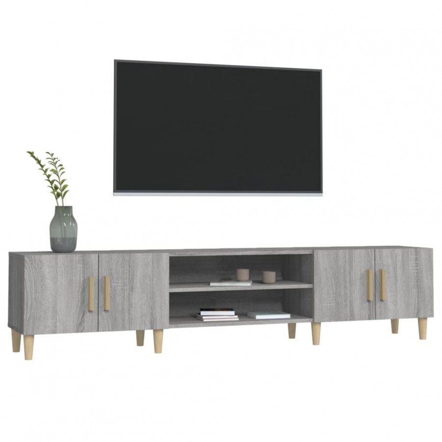 Meuble TV sonoma gris 180x31,5x40 cm bois d'ingénierie Meuble TV sonoma gris 180x31,5x40 cm bois d'ingénierie