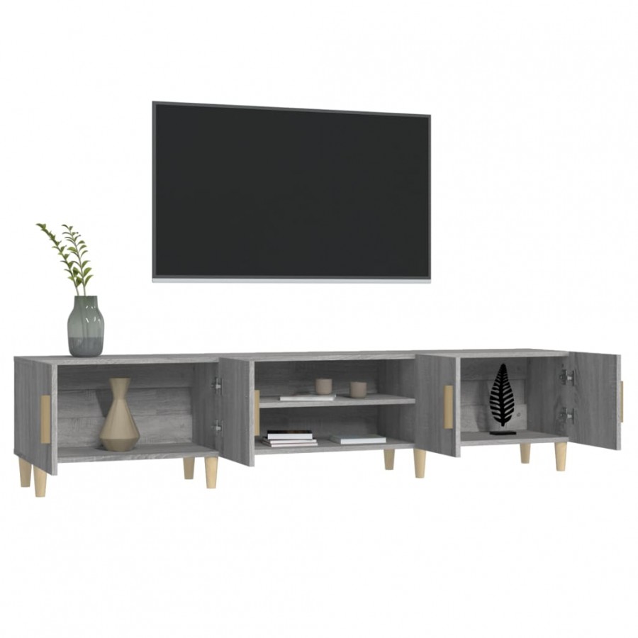 Meuble TV sonoma gris 180x31,5x40 cm bois d'ingénierie Meuble TV sonoma gris 180x31,5x40 cm bois d'ingénierie