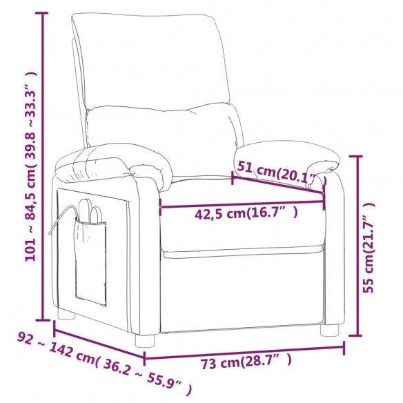 Fauteuil de massage Crème Tissu