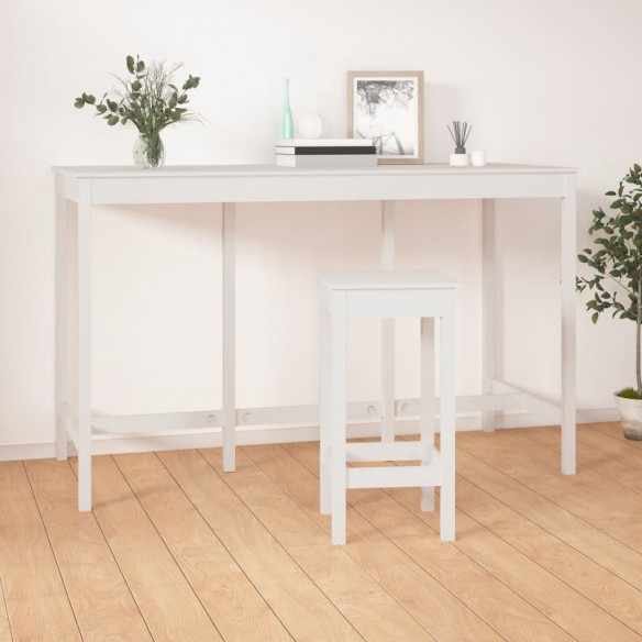 Table de bar Blanc 180x80x110 cm Bois massif de pin