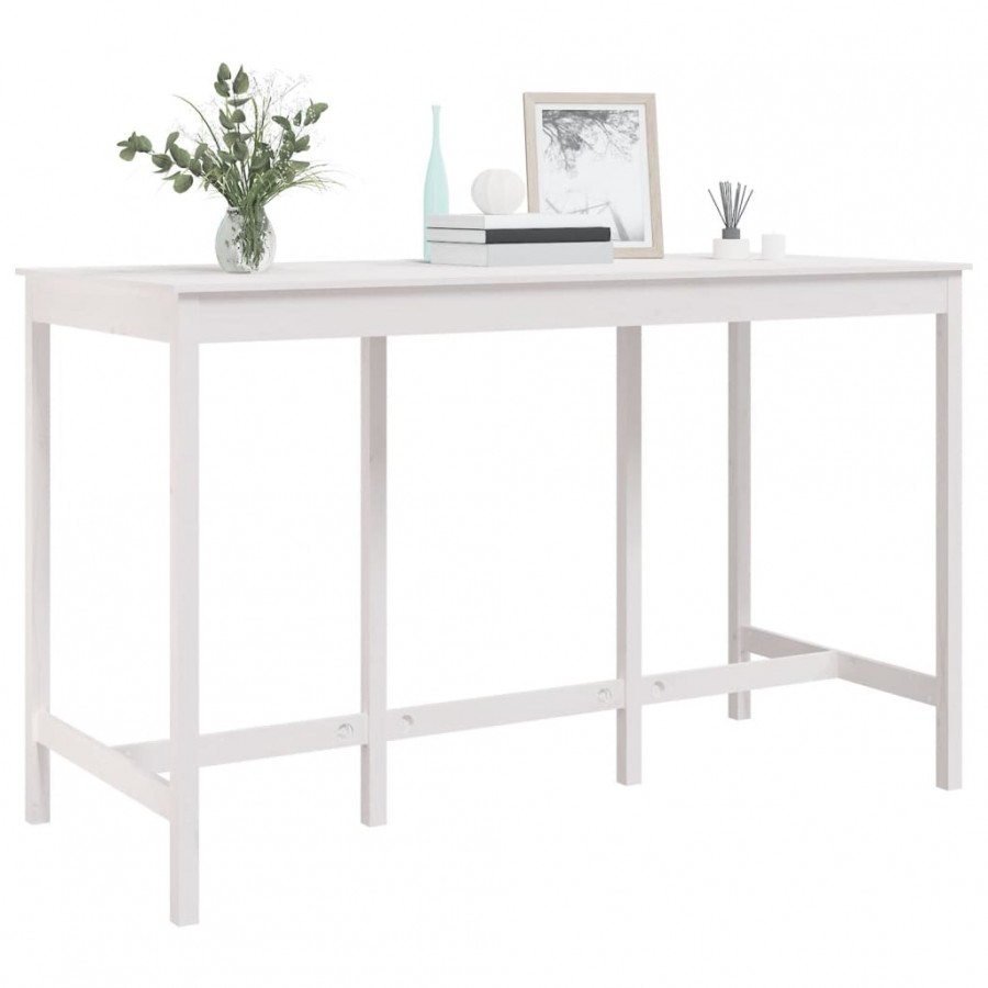Table de bar Blanc 180x80x110 cm Bois massif de pin Table de bar Blanc 180x80x110 cm Bois massif de pin