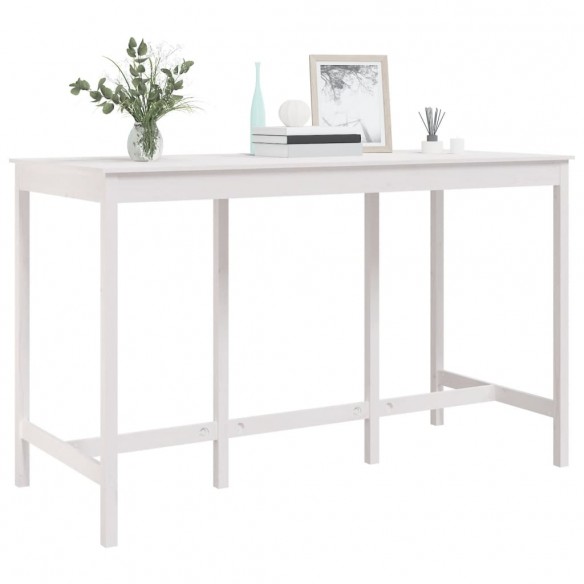 Table de bar Blanc 180x80x110 cm Bois massif de pin