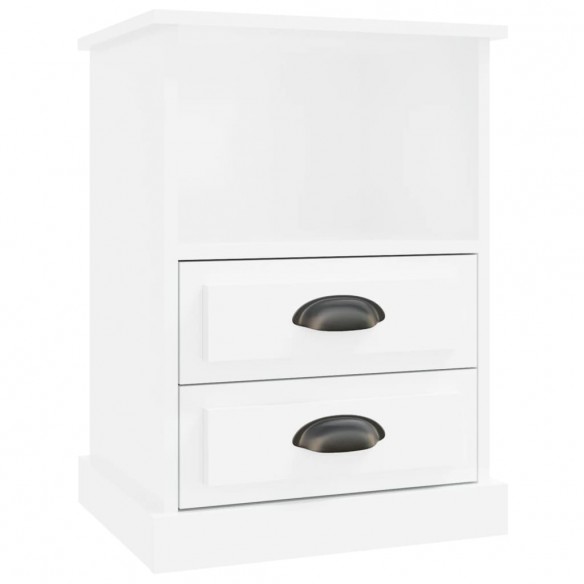 Tables de chevet 2 pcs blanc brillant 43x36x60 cm