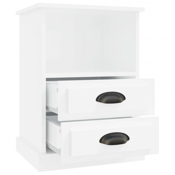 Tables de chevet 2 pcs blanc brillant 43x36x60 cm