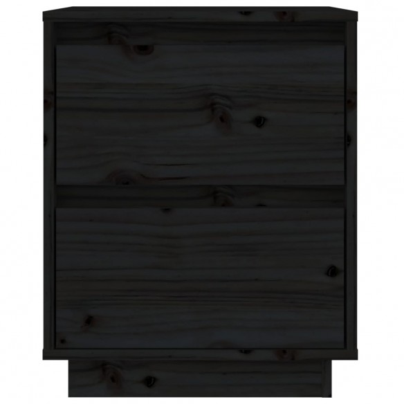 Tables de chevet 2 pcs Noir 40x35x50 cm Bois de pin solide