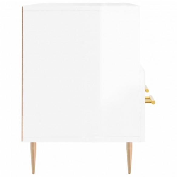 Meuble TV Blanc brillant 102x36x50 cm Bois d'ingénierie