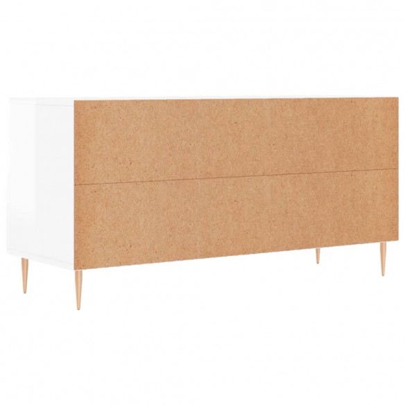 Meuble TV Blanc brillant 102x36x50 cm Bois d'ingénierie