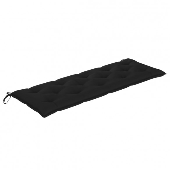 Banc Batavia avec coussin noir 150 cm Bois de teck massif