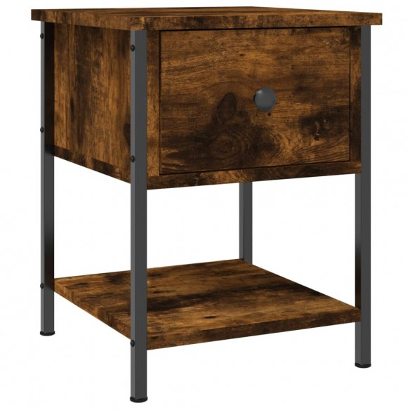 Table de chevet chêne fumé 34x35,5x45 cm bois d'ingénierie