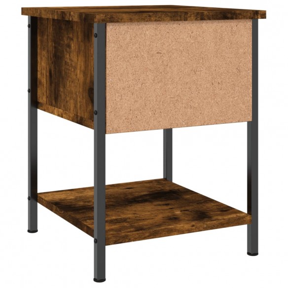 Table de chevet chêne fumé 34x35,5x45 cm bois d'ingénierie