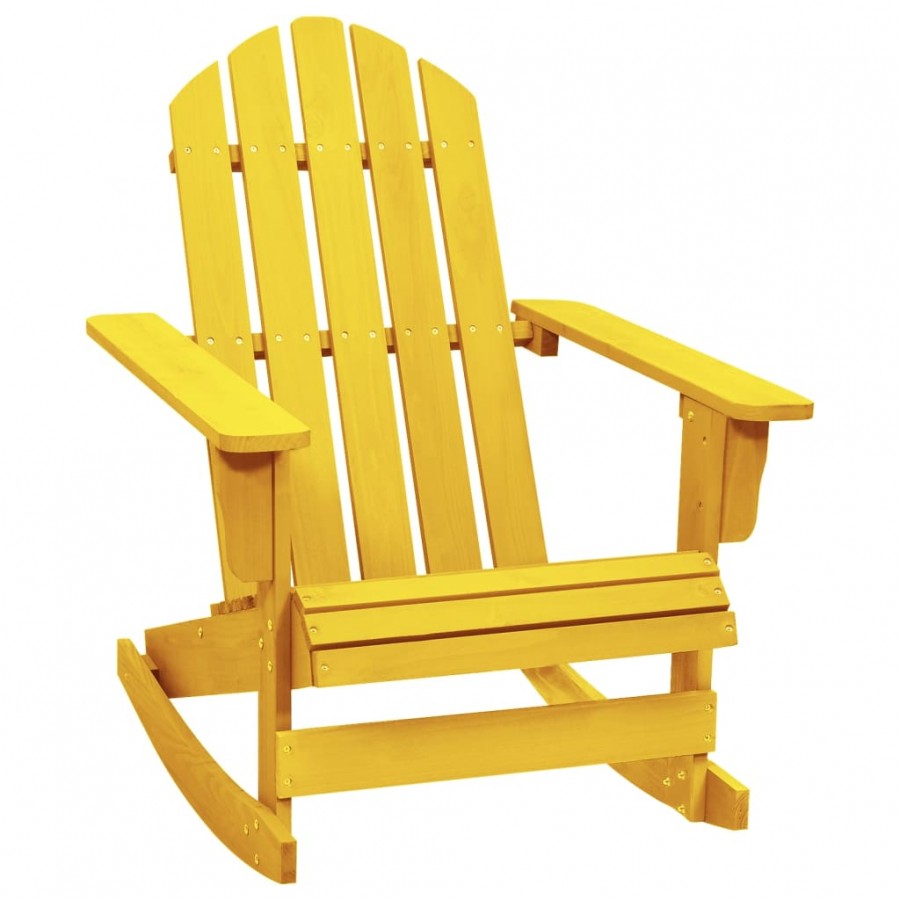 Chaise à bascule de jardin Adirondack Bois de sapin Jaune