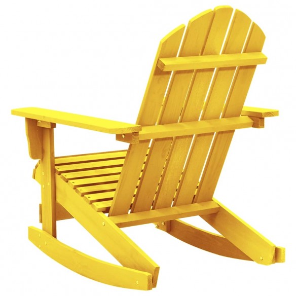 Chaise à bascule de jardin Adirondack Bois de sapin Jaune