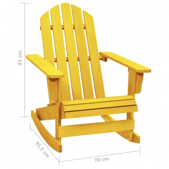 Chaise à bascule de jardin Adirondack Bois de sapin Jaune