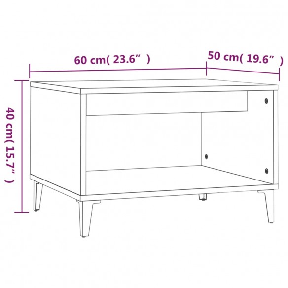 Table basse Chêne fumé 60x50x40 cm Bois d'ingénierie