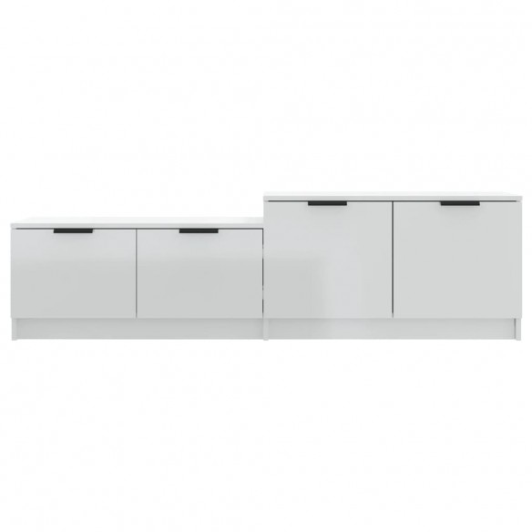 Meuble TV Blanc brillant 158,5x36x45 cm Bois d'ingénierie