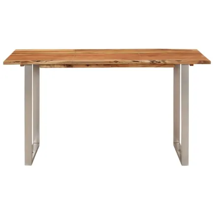 Table à dîner 140x70x76 cm Bois d'acacia solide 2