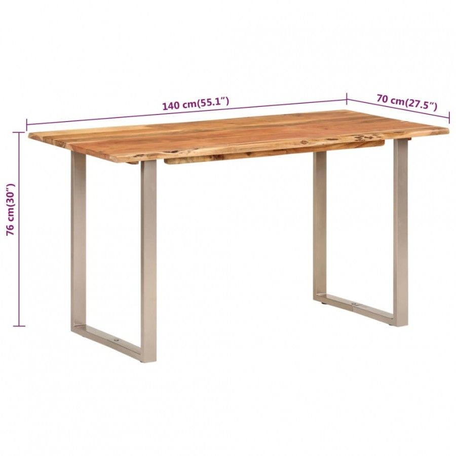 Table à dîner 140x70x76 cm Bois d'acacia solide Table à dîner 140x70x76 cm Bois d'acacia solide