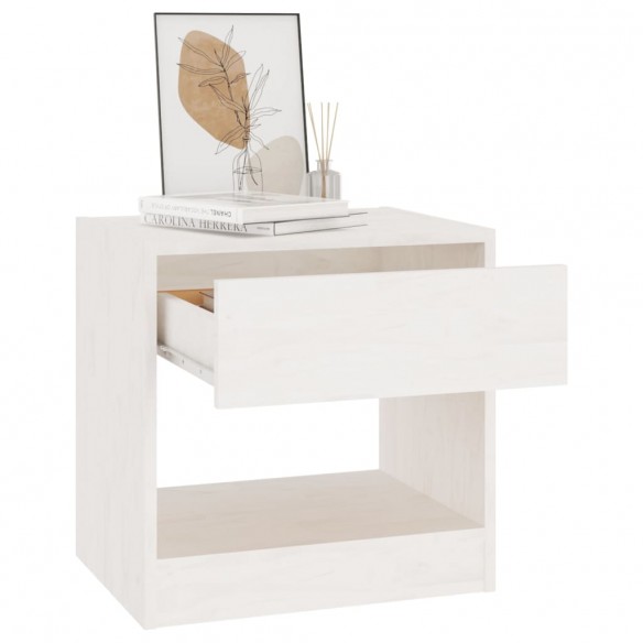 Tables de chevet 2 pcs Blanc 40x31x40 cm Bois de pin massif