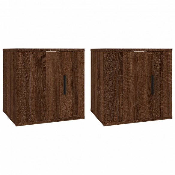 Meubles TV muraux 2 pcs Chêne marron 40x34,5x40 cm